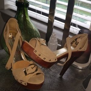 Taupe Platform Sandals